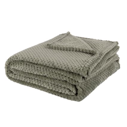 Plaid en laine à carreaux vert avec franges Vert/gris/blanc Plaid en pure laine Pure laine d'agneau plaids 140 x 205 cm - France