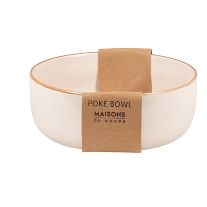 Poke bowl en céramique beige