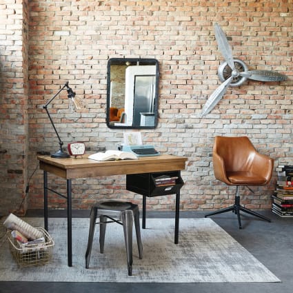 Caramello Poltrona Stile Industriale Poltrona In Velluto Di