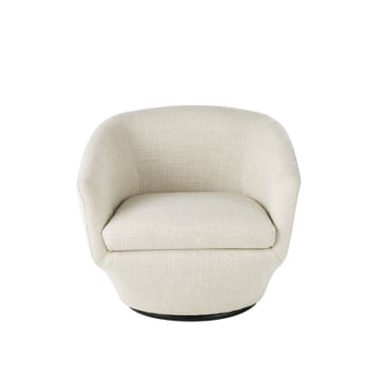 Poltrona girevole bianco screziato e legno di pino Future