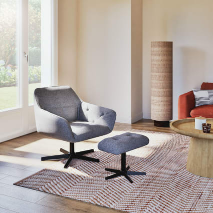 Poltrona girevole con poggiapiedi Swing Maisons du Monde