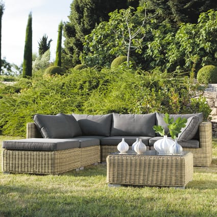 Giardino Pouf Prendisole Pouf Da Giardino In Resina Intrecciata