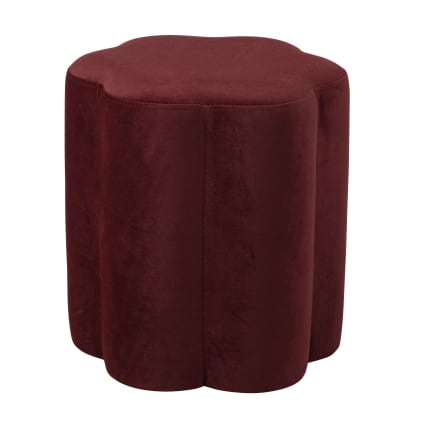 Pouf fleur bordeaux