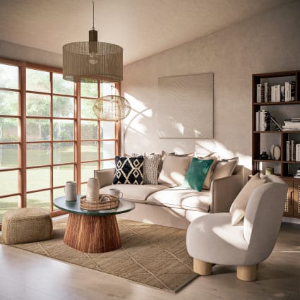 Pouf intrecciato in canapa Palmera Maisons du Monde