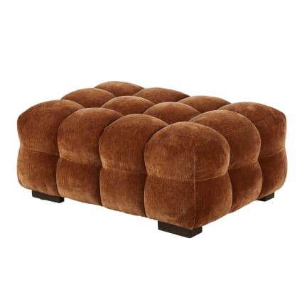 Pouf nuage en velours vert kaki effet vieilli Lilo | Maisons du Monde