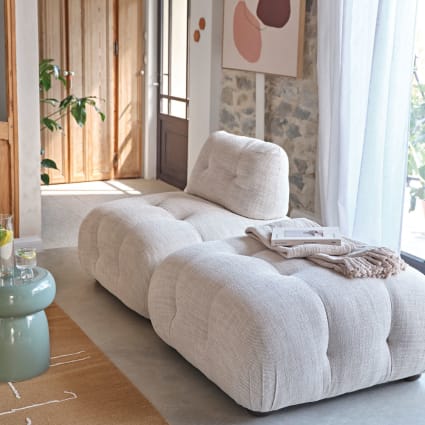 Pouf per divano componibile color beige sabbia Pump Maisons du Monde