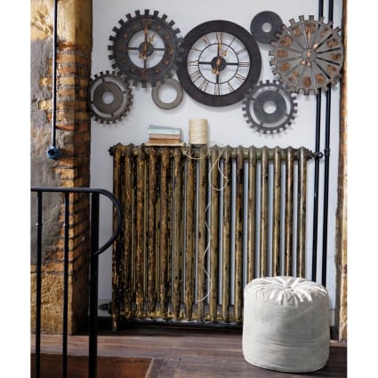 Reloj de pared con engranajes de metal patinado L164