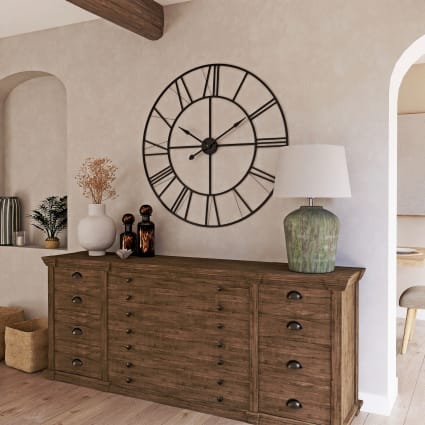 Reloj de pared de metal negro 105 PAUL Maisons du Monde