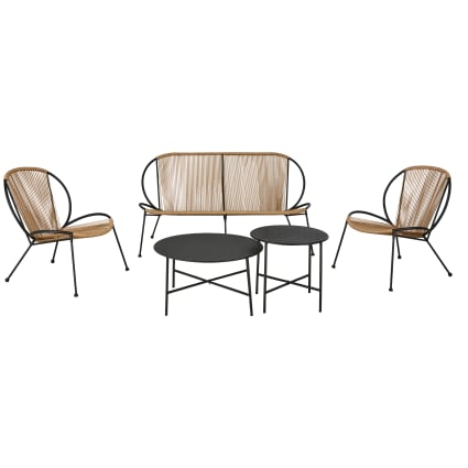 Salon de jardin 4 places en résine et acier verts Nosara | Maisons du Monde