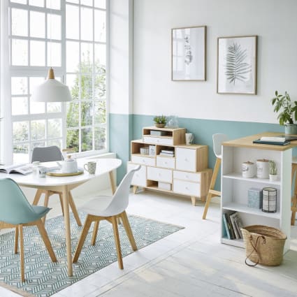 Scandinavische witte eettafel, 4/5 personen, L150 Spring | Maisons du Monde
