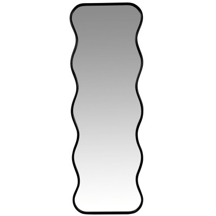 Schwarzer, gewellter Aluminiumspiegel, 50 x 150 cm Camil