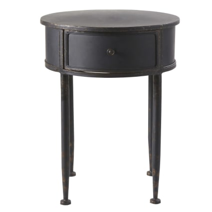 Schwarzer Nachttisch aus Schmiedeeisen, 42 cm lang Alienor