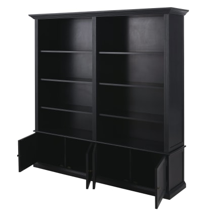Schwarzes Bücherregal, 180 cm lang Cambronne