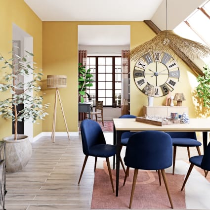 Ginette Sedia Glass Maison Du Monde Sedia Vintage Blu Notte E