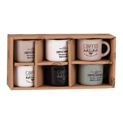 Marine Business Set 6 Tazzine Da Caffè Con Piattino – Welcome On Board, 80 Ml, Ø 6,5 Cm, Collezione Nautica