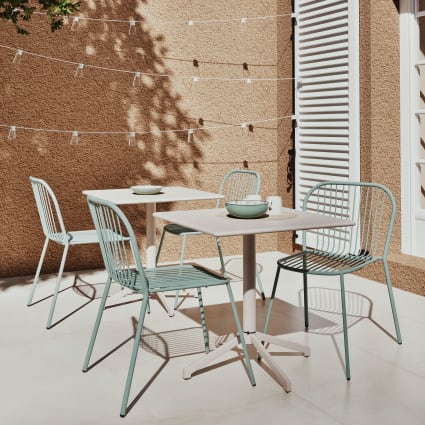 Du Monde Sedie Verde Acqua Set Di Sedie Per Ristorante In Acciaio