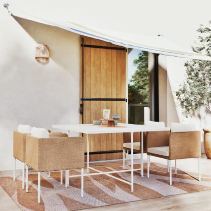 Sedia Resol Wind - Set Di 4 Sedie Impilabili Leggere Per Interni Ed Esterni - Sabbia - Per Giardino, Terrazza, Sala Da Pranzo