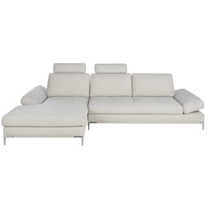 Sofá esquinero izquierdo de 4/5 plazas respaldo ajuste gris claro moteado