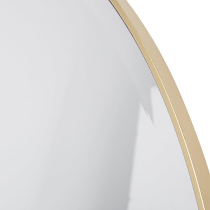 Specchio Rotondo 81 Cm Oro Spazzolato Per Bagno E Camera Da Letto - Cornice In Metallo Con Vetro 5mm
