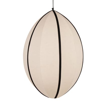 Suspension en coton et lin blanc et liserés noirs Malden | Maisons du Monde