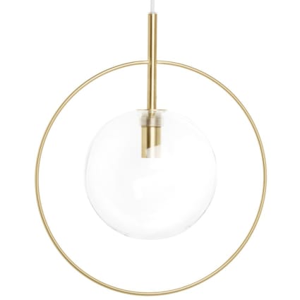 Suspension en métal doré et globe transparent Coronella | Maisons du Monde