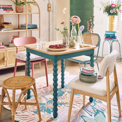 Table De Cuisine Extensible Carrée - Hauteur 75cm - Pour Petits Espaces - Style Rétro Et Pratique