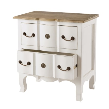 Lot De 2 Tables De Chevet Blanches Yaheetech - Bois MDF, 1 Tiroir Sculpté - Neuves