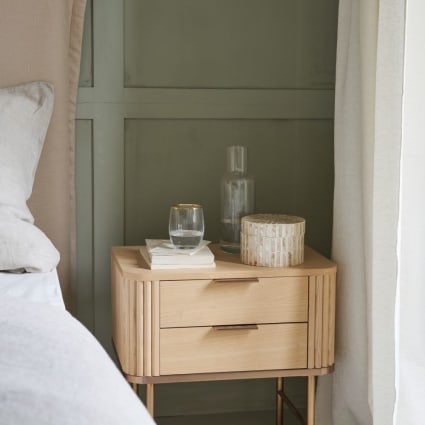 Lot De 2 Table De Chevet Noir Avec LED - Table D'appoint-Table De Nuit