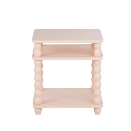 Table de chevet rose 36x39x59 cm acier