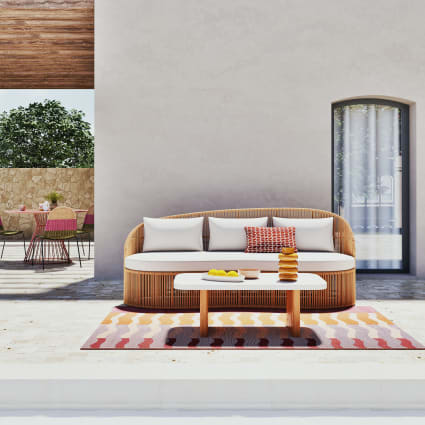 Tapis d'extérieur tissé motifs multicolores 160x230 Asis | Maisons du Monde