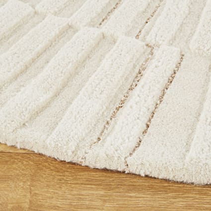 carpetfine Tapis Rond en sisal tissé à la Main Couleur Naturelle 80 cm avec Bordure