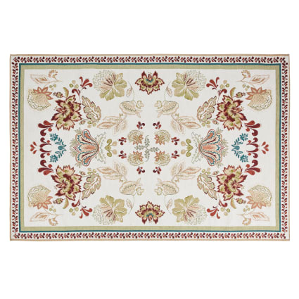 Renna - Tapis tissé jacquard motif bohème floral multicolore 160x230