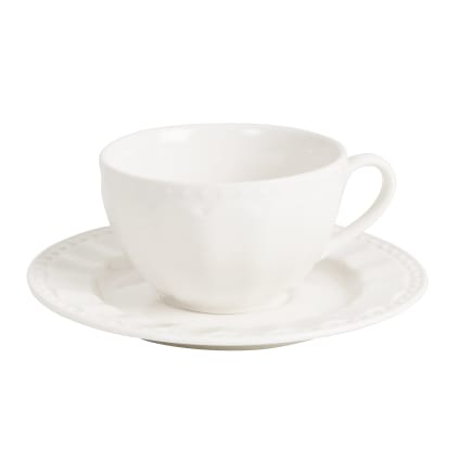 La Porcelaine Blanche - Tasse à Café avec Soucoupe Lettre 'M' dans Gift