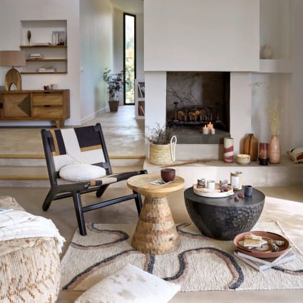 Tavolino da salotto in legno di mango inciso Maisons du Monde