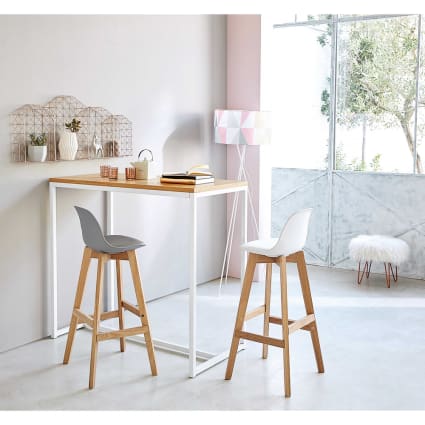 Tavolo alto in metallo bianco 120 cm