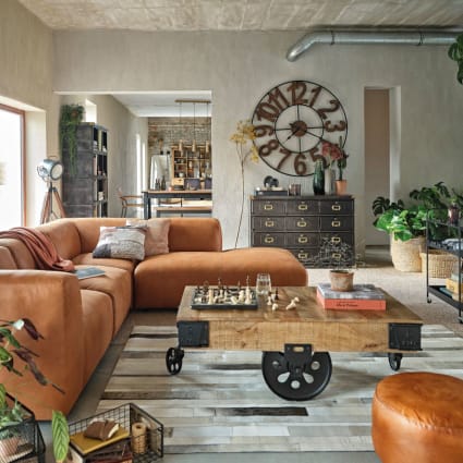 Du Monde Tavolo Metallo Legno Stile Industriale Tavolino Legno