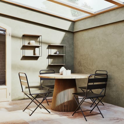 Tavolo da giardino rotondo professionale persone in acacia Ø 120