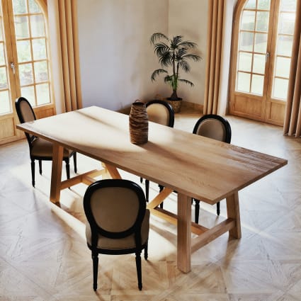 Tavolo da pranzo in legno di pino riciclato per 10 persone 240 cm