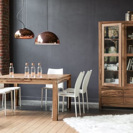 Tavolo da pranzo quadrato in massello di legno di sheesham 140 cm