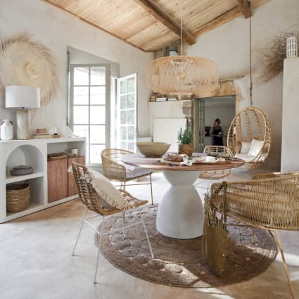 Tavolo da pranzo rotondo bicolore per 5/6 persone Ø 130cm Sartene