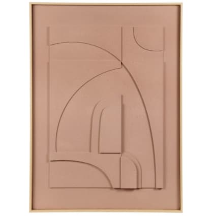 Toile abstraite en relief terracotta 55x75