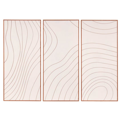 Triptyque gravé marron et beige 95x70 AMBARI | Maisons du Monde