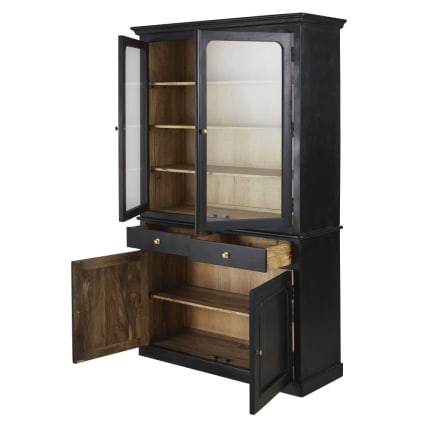 Armoire avec 4 portes en verre fumé, anthracite-noir 180 x 190-210 cm