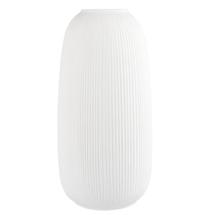 Vase en porcelaine striée blanche H25