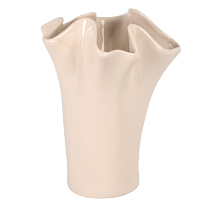 Corolle - Vase fleur en grès écru H29