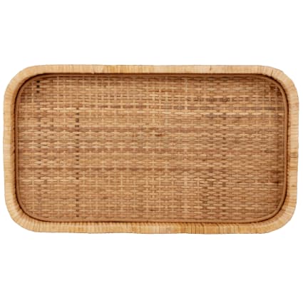 Vassoio Rotondo In Rattan Intrecciato A Mano 22 Cm - Porta Snack, Frutta, Decorazione Rustica Per La Casa