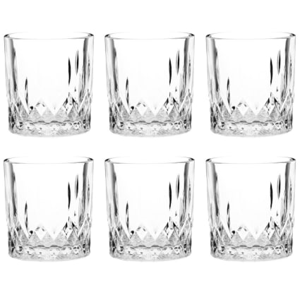 Lot de 6 - Verre à Whisky en verre taillé transparent