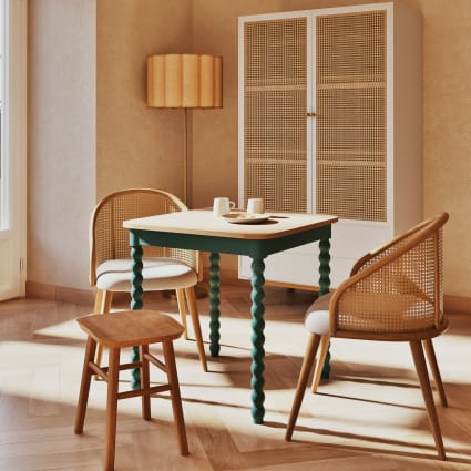 Tafelset met stoelen Catania | Eettafel en vier stoelen | Wit-blauw