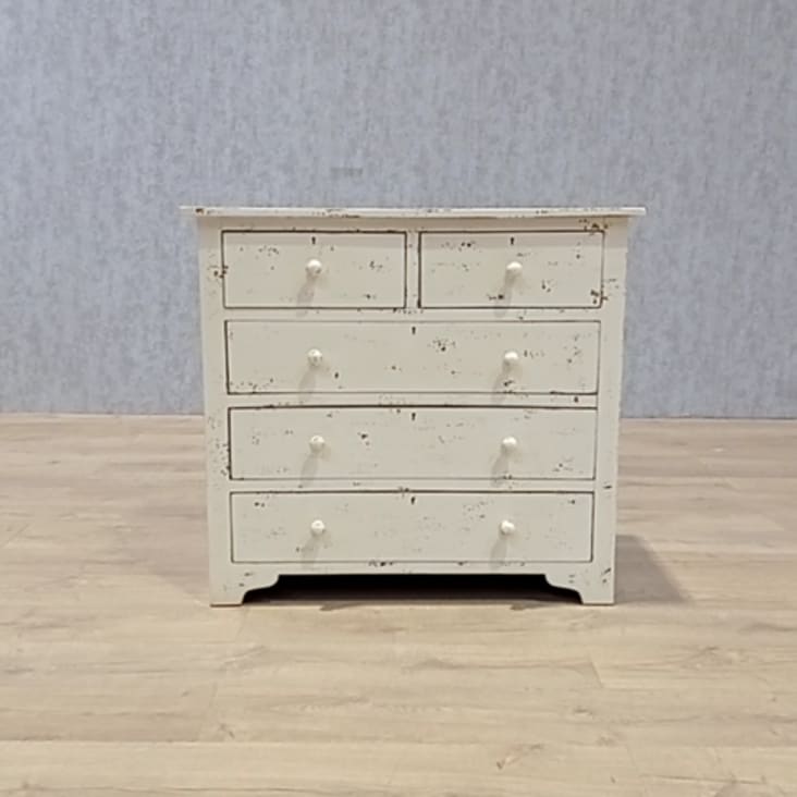 Seconde chance - Commode en manguier blanche effet vieilli L 94 cm ...