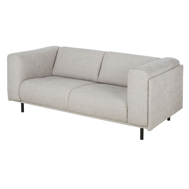 2/3-Sitzer-Sofa mit Bezug aus hellgrauem Cordsamt cropped-2